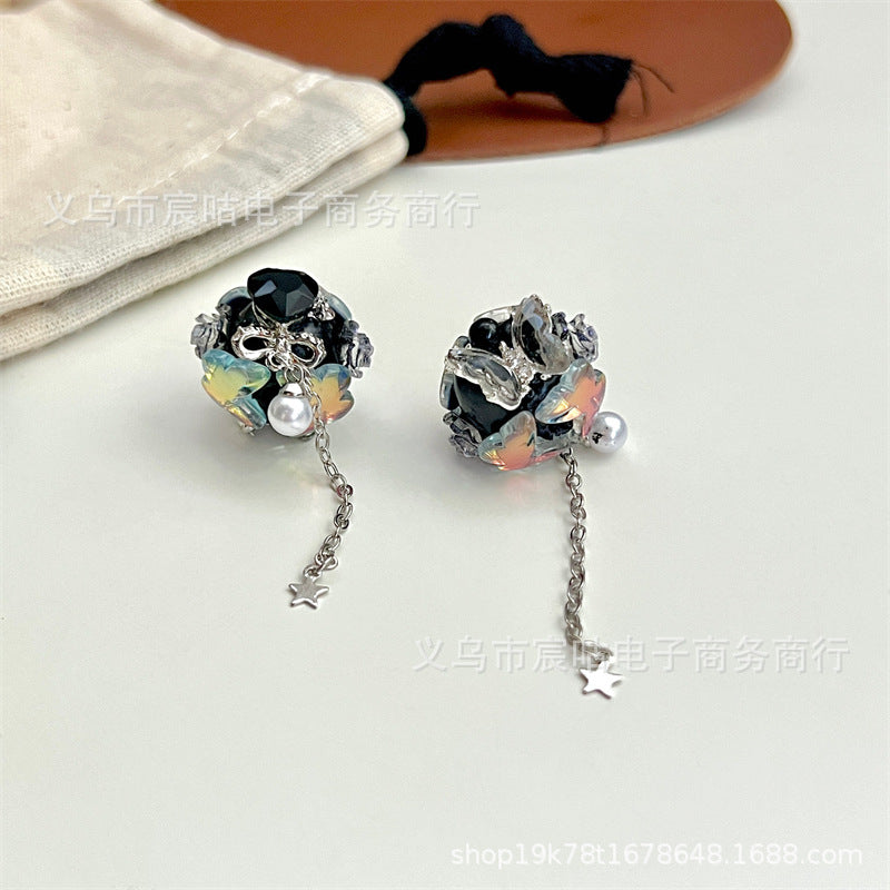 Wholesale Dark Black Butterfly Ghost Tassel Clay Beads Diy Handmade Jewelry Accessories Beads